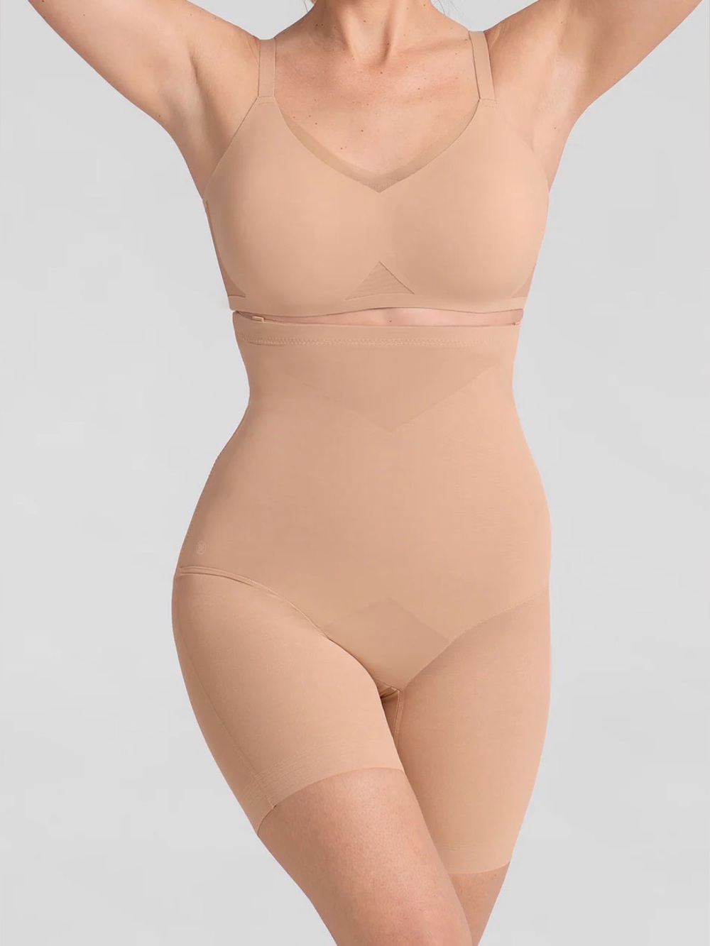 Honeylove Women’s SuperPower Shorts Size XL Beige Shaper Shapewear Thigh Slimmer